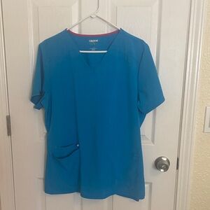 Women’s Large Turquoise V-neck ScrubStar Scrub Top
